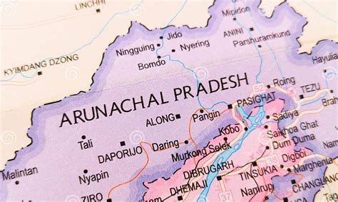 Arunachal Pradesh on a Colorful Map of India. Colorful India Map Stock Photo - Image of boundary ...