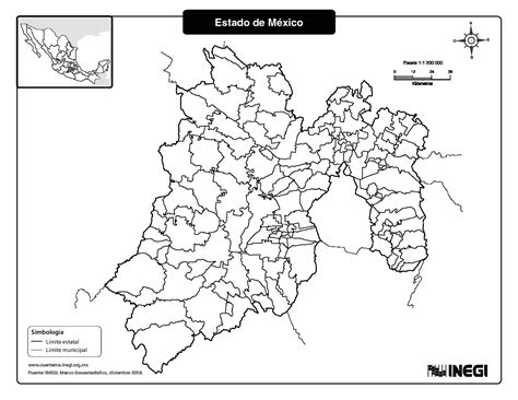 Mapa de Estado de México con nombres y sin nombres