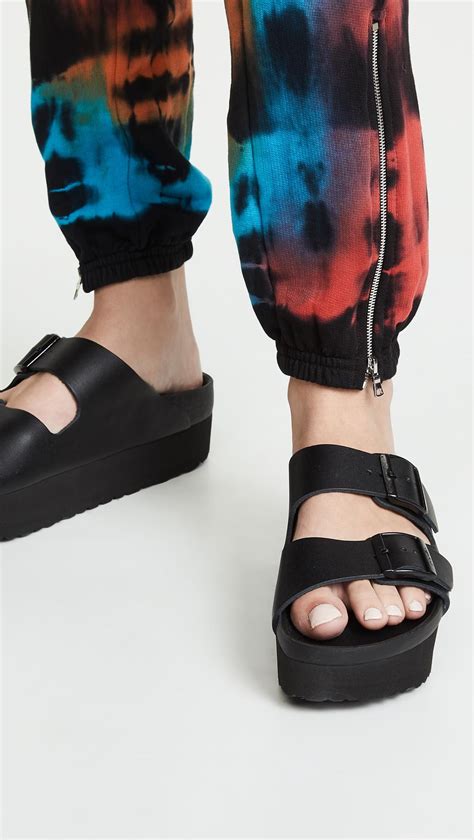 Birkenstock Arizona Platform Exquisite Sandals - Narrow in Black - Lyst