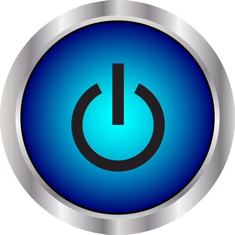 Big Image Blue Power Button Icon - Clip Art Library