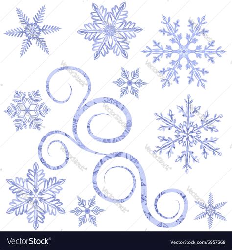 Watercolor snowflakes Royalty Free Vector Image