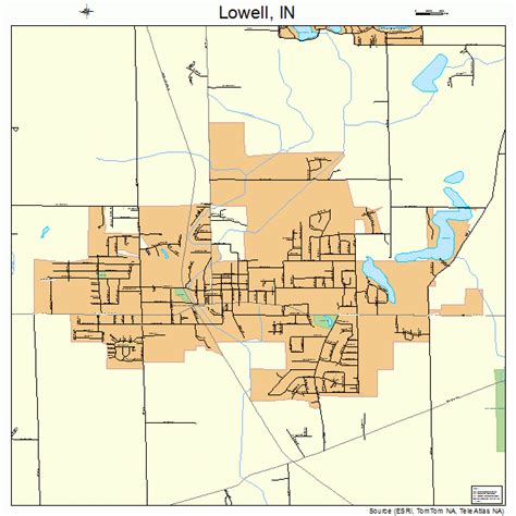 Lowell Indiana Street Map 1845144