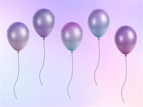 Purple Ombre Balloons PNG Purple Balloons Clip Art Lavender - Etsy