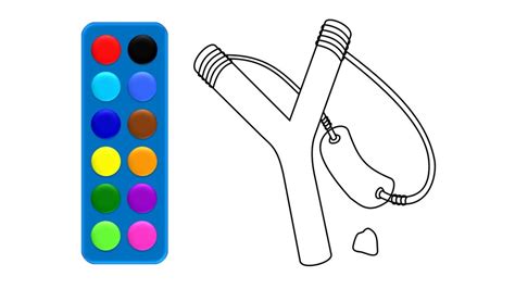 Slingshot Coloring Pages for Kids - How To Draw and Color Slingshot for ...