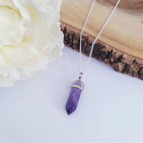 Amethyst Crystal Necklace Healing Crystal Necklace Amethyst Crystal Gemstone Jewellery Natural ...