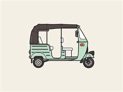 Free vector - Tuk Tuk | Vector free, Flat design illustration, Car illustration