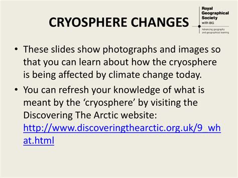 Cryosphere changes