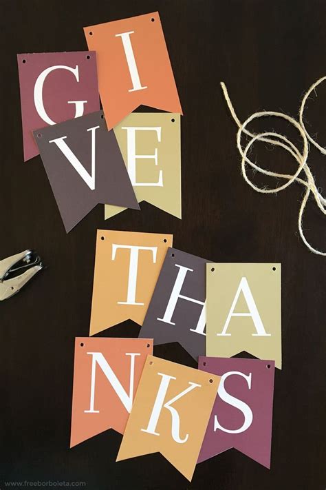 Give Thanks Banner - Free Printable! • 259 West | Free thanksgiving printables, Thanksgiving ...