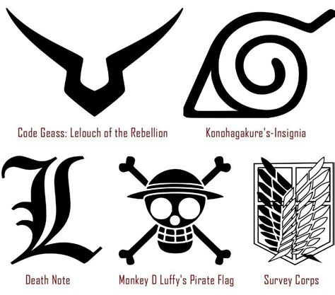 Anime Symbols Vinyl Decal Sticker Car Window Death Note Pirate Flag Survey Corps | eBay