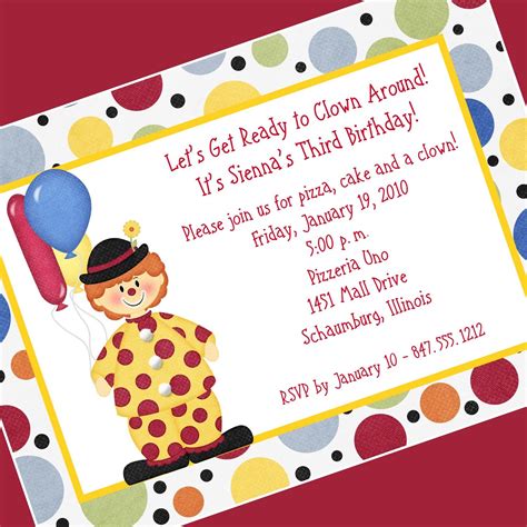 Clowns Invitation Printable Invitation Design Custom | Etsy | Printable ...