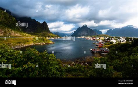 Reine,Norwegian fishing village at the Lofoten Islands in Norway Stock Photo - Alamy