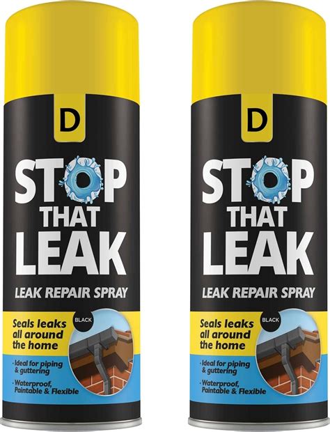 [2X 400ml] Stop the Leak Sealer Spray Waterproof Sealant for Pipe Leaks ...