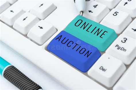 Text Sign Showing Online Auction. Concept Meaning Digitized Sale Event Which Item is Sold To the ...