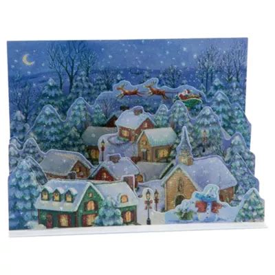 Buy Tesco Finest Charity Magical Santa Scene Blue Christmas Cards ...