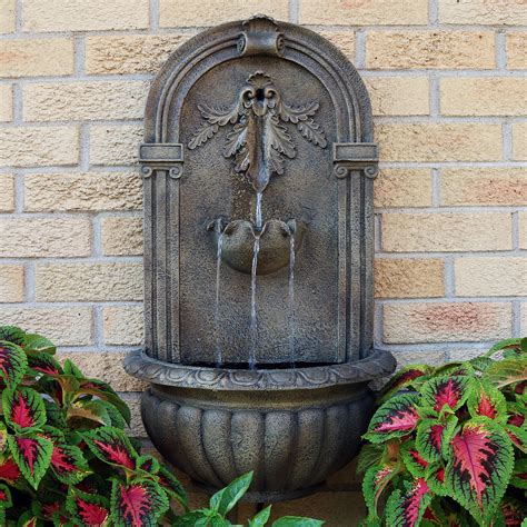 Sunnydaze Florence Outdoor Wall Water Fountain - Waterfall Wall Mounted ...