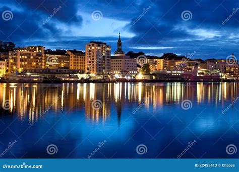 Bergen city in Norway stock image. Image of night, bergen - 22455413