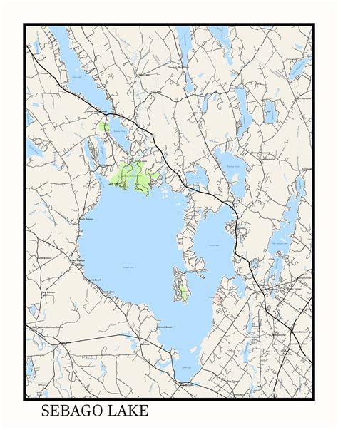 SEBAGO LAKE, Maine - Map Poster