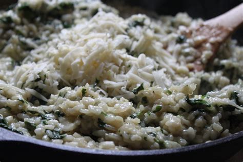 Spinach Risotto with Lemon and Goat Cheese - Baker by Nature