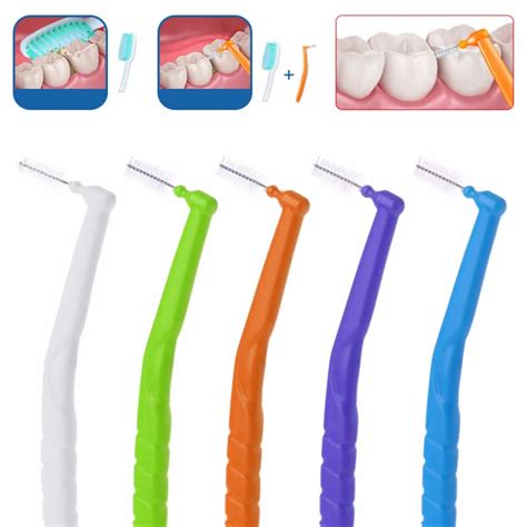 10PCS Interdental Brush L shaped Oral Dental Care Floss Micro Size 0.7 ...