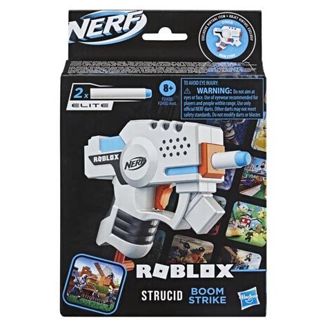 Nerf Roblox Strucid: Boom Strike Dart Blaster, Priming Handle, 2 Nerf Elite Darts, Code To ...