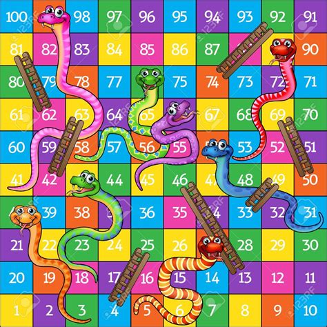 Snakes And Ladders Board Game Cartoon Illustration Royalty Free ...