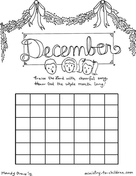 Calendar Coloring Pages