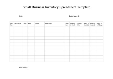 Inventory Checklist Sample | Master of Template Document