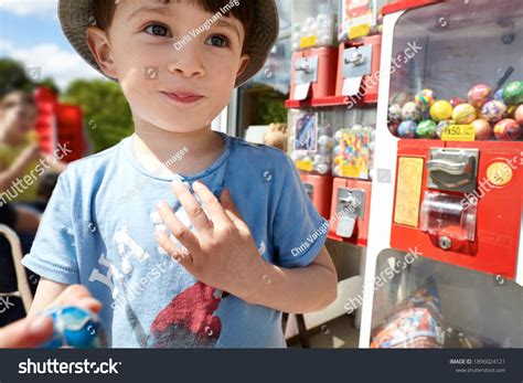 Happy Boy Beside Gumball Machine Stock Photo 1896024121 | Shutterstock