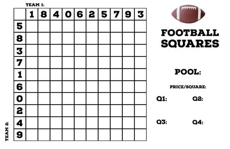 Super Bowl Pool Squares 2024 Super Bowl Squares (Download Now) - Etsy