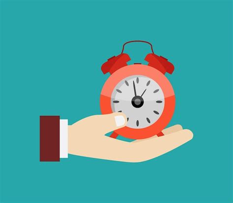 Premium Vector | Alarm clock in hand