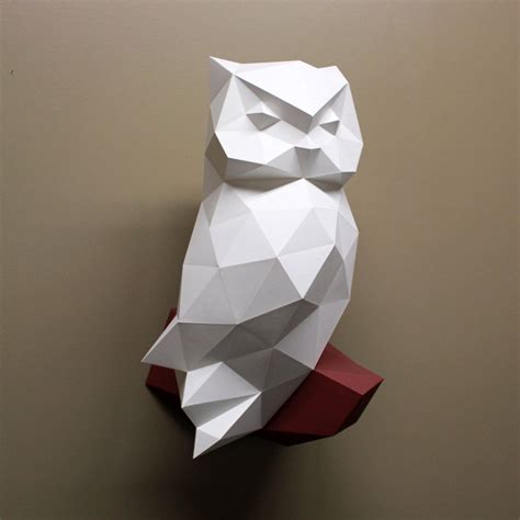 DIY Paper Sculpture Kit - Owl | Paper crafts origami, Origami wall art, Origami paper art