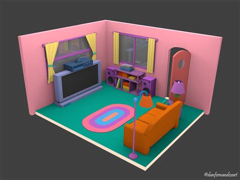 ArtStation - The Simpsons House - (TV room), Daniel Fernandes