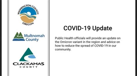 COVID-19 Update from Clackamas, Multnomah, and Washington County - YouTube