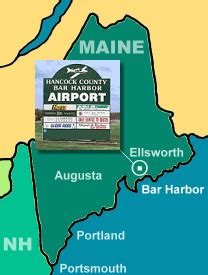 Hancock County-Bar Harbor Airport Location