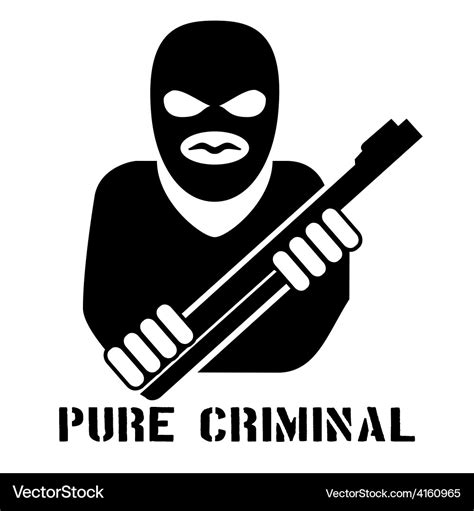 Criminal person logo Royalty Free Vector Image