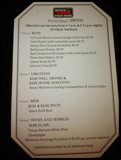 Ruth'S Chris Happy Hour Menu Prices 2025 - Dayna Sophia