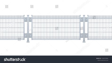 Seamless Metal Fence Realistic Vector Galvanized Stock Vector (Royalty ...