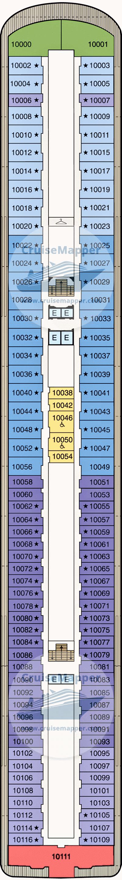 Oceania Riviera deck 10 plan | CruiseMapper