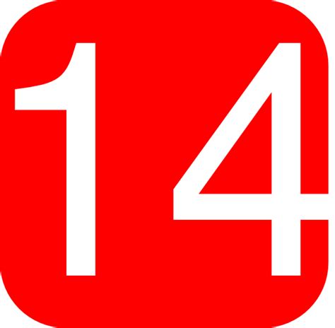 Red, Rounded, Square With Number 14 Clip Art at Clker.com - vector clip art online, royalty free ...