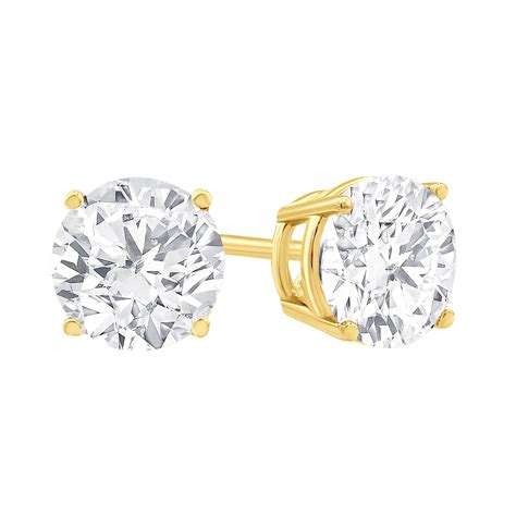 Unique Brilliance - Unique Brilliance 1 1/2 Carat T.W. Diamond Stud Earring in 14Kt Yellow Gold ...