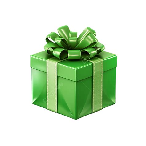 Green Color Gift Box With Transparent Background, Transparent ...
