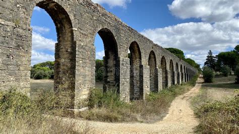 Tomar Aqueduct Templar Castle Portugal Historic Stock Image - Image of ...