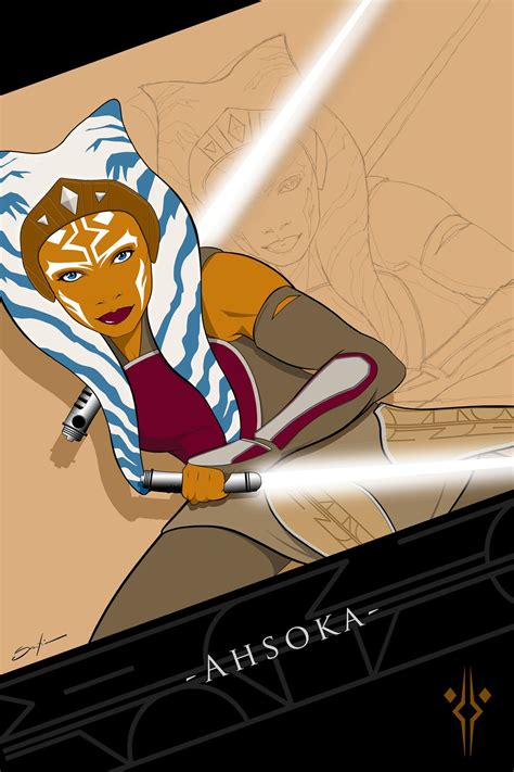 Rosario Dawson Art Ahsoka Tano Art Star Wars Art Print Gift Celebrity ...