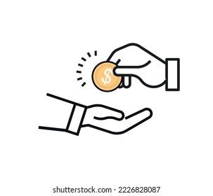 Hand Giving Money Vector Illustration Stock Vector (Royalty Free ...