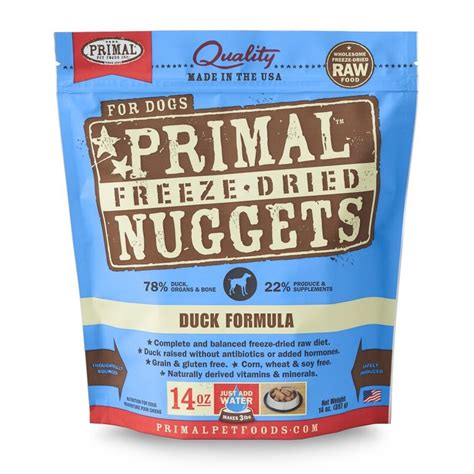 Primal Duck Formula Nuggets Freeze Dried Dog Food | NaturalPetWarehouse.com