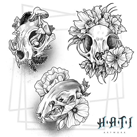 Cats and rat skull | Cat skull tattoo, Cat tattoo, Rat skull tattoo