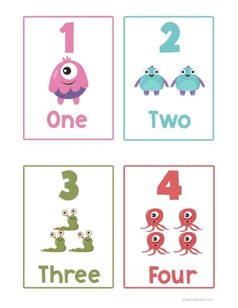 Monster Number Flash Cards | FREE Printable Number Flash Cards 1-20