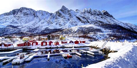 Wallpaper : Norway, mountains, buildings, bay, winter, snow 3602x1800 ...