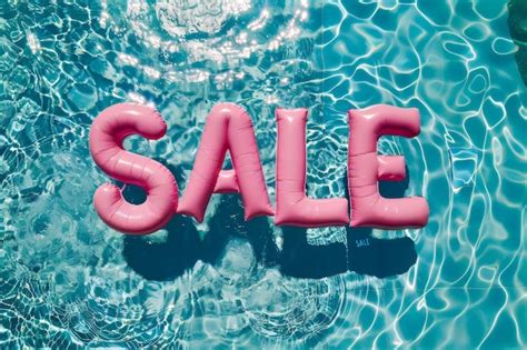 Premium Photo | Overhead view of a swimming pool with the word sale ...