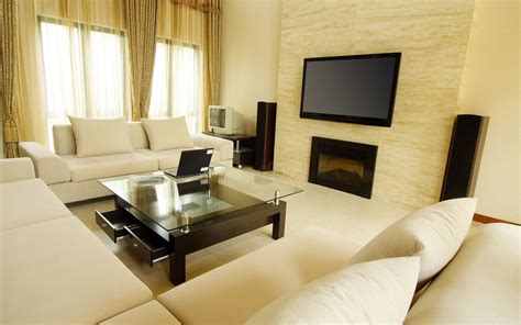 Living Room, Beautiful Living Rooms White Puffy Sofa Black Hanging Tv ...